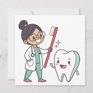 Happy Tooth Dental Care flat Card