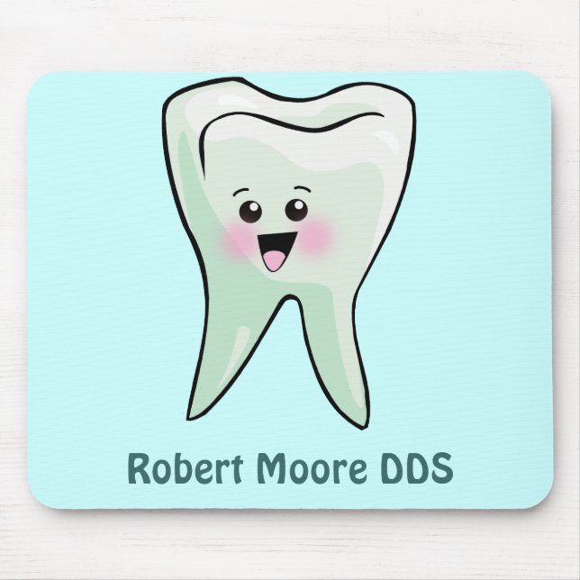 Happy Tooth Personalised (Any Name) Mouse Mat (Front)