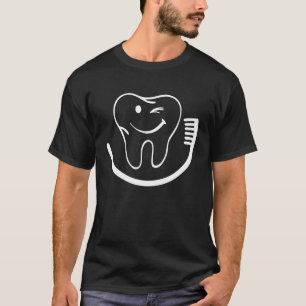 Happy Tooth Toothbrush Dentist Assistant Hygienist T-Shirt