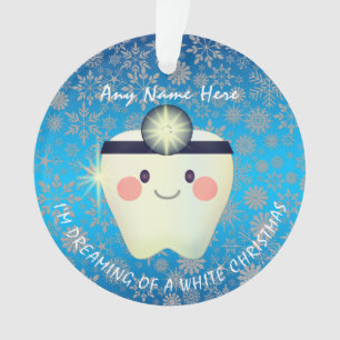 Happy Tooth White Christmas Ornament