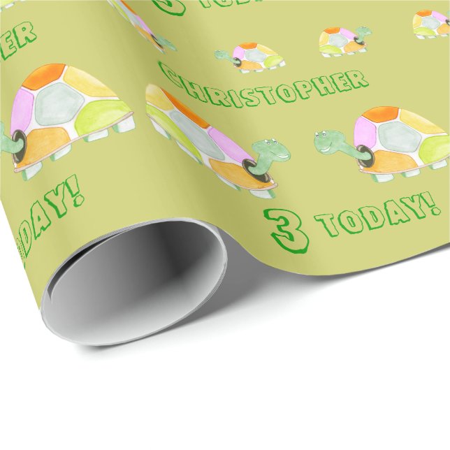 Happy Tortoise Wrapping Paper (Roll Corner)