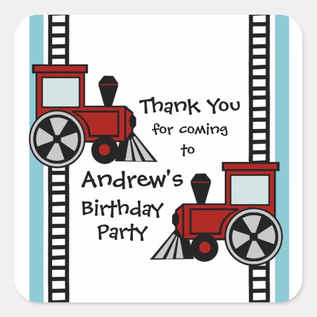 Happy Tracks/ Red Square Sticker (Front)