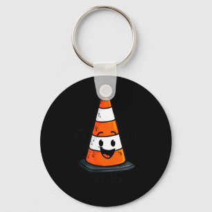 Happy Traffic Cone Look For Man And Woman Key Ring