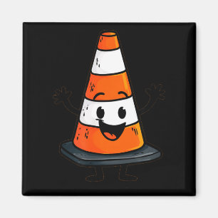 Happy Traffic Cone Look For Man And Woman  Magnet
