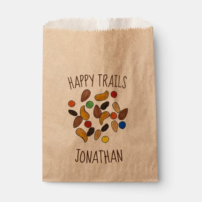 Happy Trails Camping Trail Mix Goodbye Retirement Favour Bags (Front)