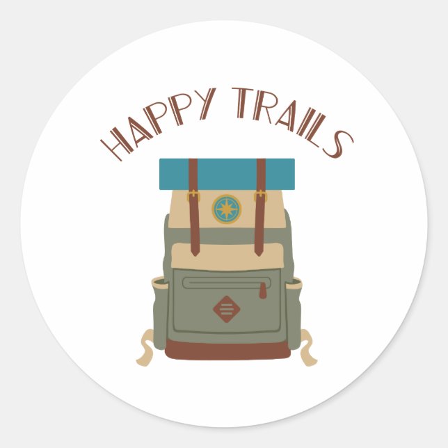 Happy Trails Classic Round Sticker (Front)