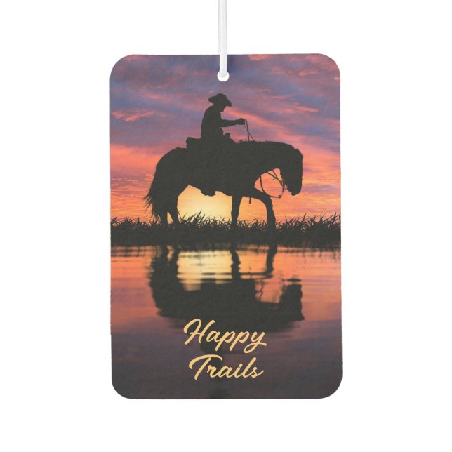 HAPPY TRAILS COWBOY  CAR AIR FRESHENER (Front)