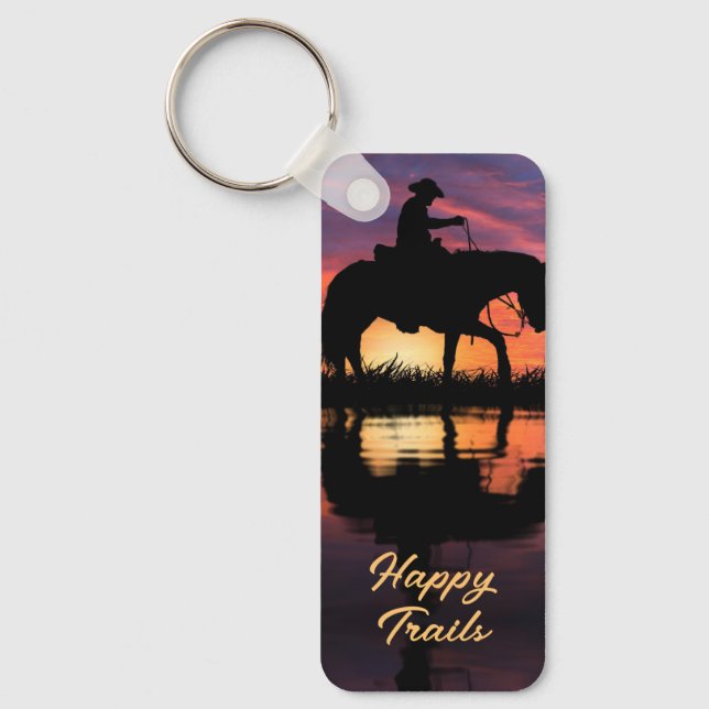 HAPPY TRAILS COWBOY  KEY RING (Front)