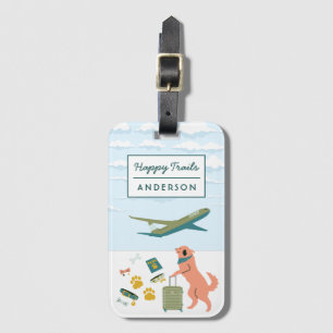 Happy Trails Dog Travels Customisable Luggage Tag