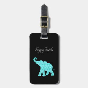Happy Travels Elephant-Art Unique Luggage Tag