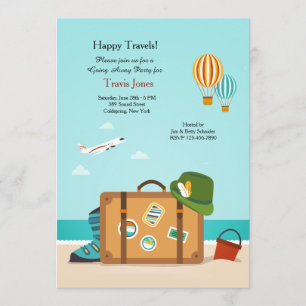Happy Travels Going Away Party Invitation