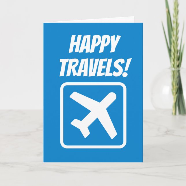 Happy Travels goodbye farewell greeting card (Front)