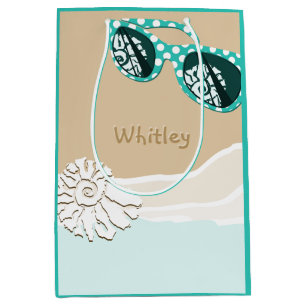 Happy Travels Sunglasses Mirror Shell Turquoise  Medium Gift Bag