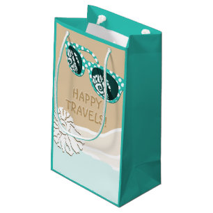Happy Travels Sunglasses Mirror Shell Turquoise  Small Gift Bag