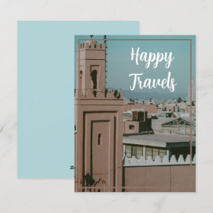 Happy Travels, Vintage Marrakech, Morocco Holiday Card