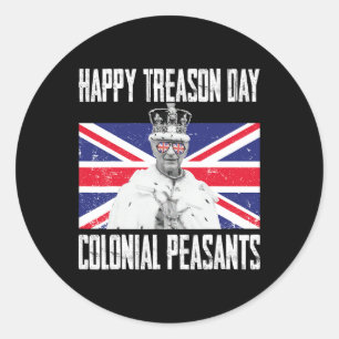 Happy Treason Day King Charles Iii British Funny 4 Classic Round Sticker