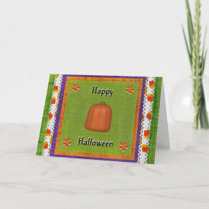 Happy Treat Filled Halloween Candy Corn Pumpkin Card