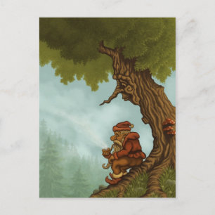 happy tree fantasy postcard