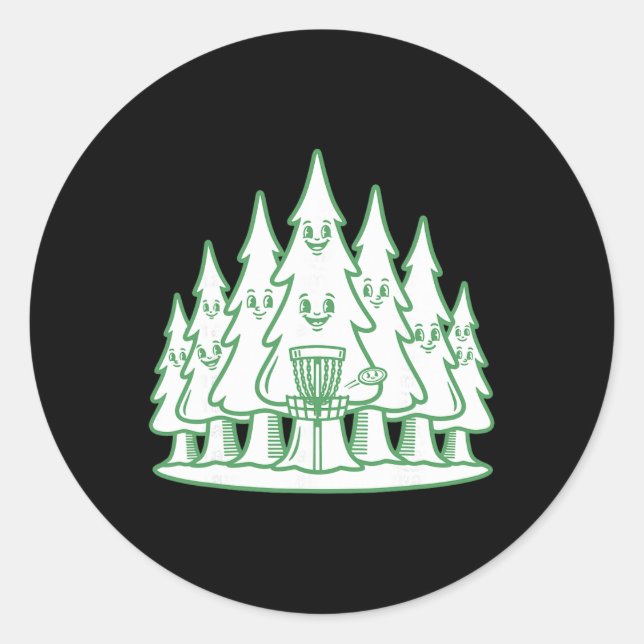 Happy Trees Forest Disc Golf Sket Flying Disc  Classic Round Sticker (Front)