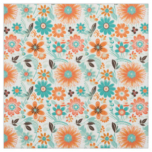 Happy Trendy Retro Floral Fabric