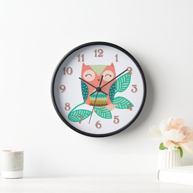 Happy Tribal Owl Clock (Home)