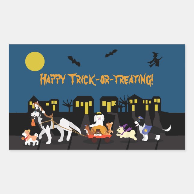 Happy Trick or Treating! Rectangular Sticker (Front)