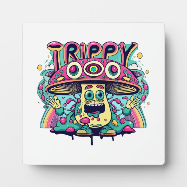 Happy Trippy Mushroom Plaque (Front)