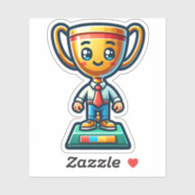 Happy Trophy Sticker for Business and Finance Pros