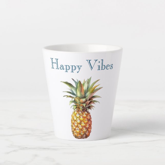 Happy Tropical Pineapple Latte Mug (Front)