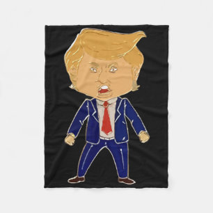 Happy Trump Cartoon – Funny 2026 Meme Trend Graphi Fleece Blanket