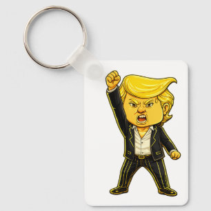 Happy Trump Lapel Meme Fight Fight Angry Trump Pop Key Ring