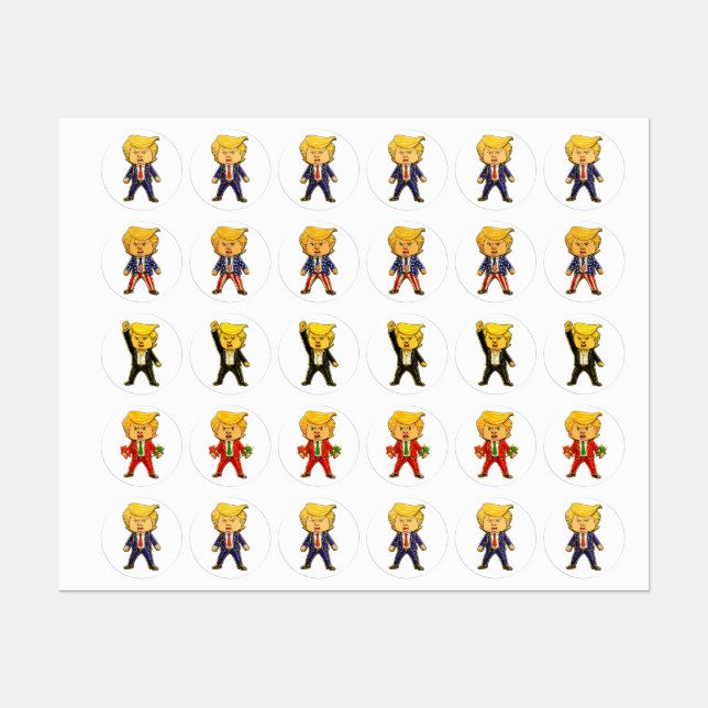 Happy Trump Lapel Pin Funny Trump Meme Cartoon Art (Sheet)