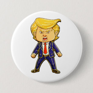 Happy Trump Lapel Pin Meme Angry Trump Pop Art