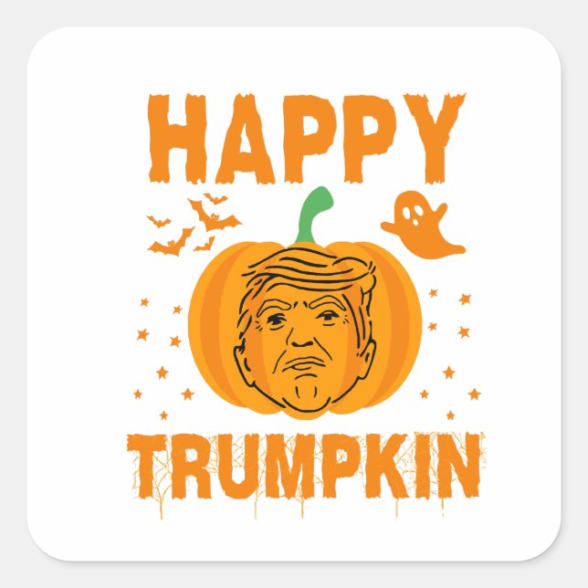 Happy Trumpkin Make Halloween Great Again Square Sticker (Front)