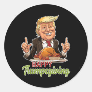 Happy Trumpsgiving - Donald Trump Dinner With Turk Classic Round Sticker