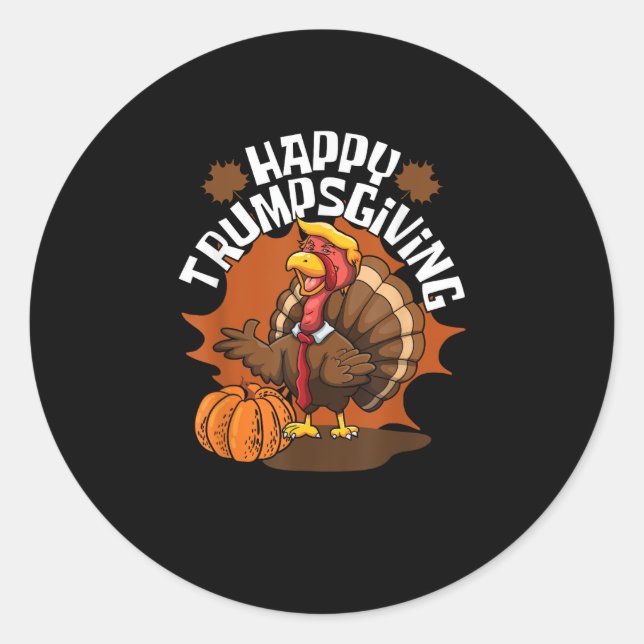 Happy Trumpsgiving Funny Thanksgiving Trumpkin Usa Classic Round Sticker (Front)