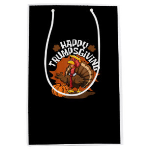 Happy Trumpsgiving Funny Thanksgiving Trumpkin Usa Medium Gift Bag
