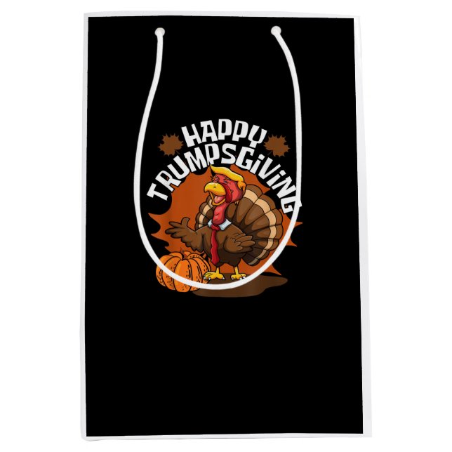 Happy Trumpsgiving Funny Thanksgiving Trumpkin Usa Medium Gift Bag (Front)