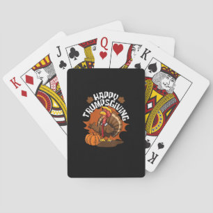 Happy Trumpsgiving Funny Thanksgiving Trumpkin Usa Playing Cards