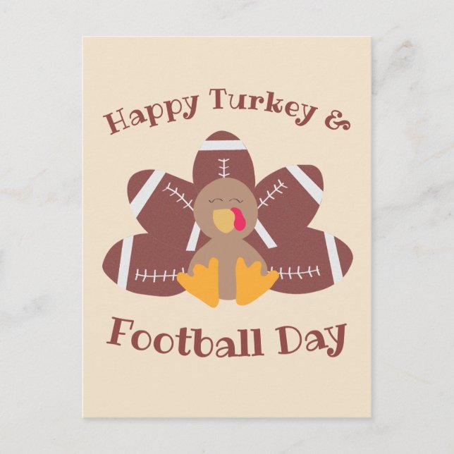 Happy Turkey And Football Day Postcard (Front)