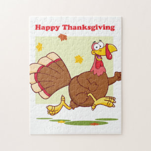 Happy Turkey Cartoon Jigsaw Puzzle
