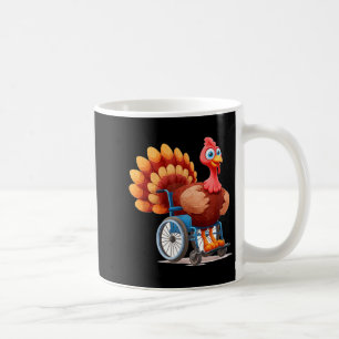 Happy Turkey Costume In Wheelchair For Thanksgivin Coffee Mug