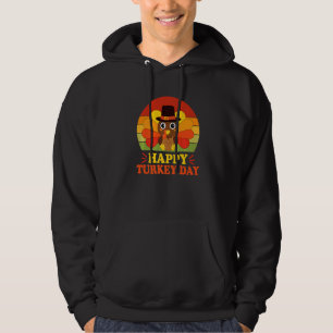 Happy Turkey Day Baby Turkey Thanksgiving Toddler Hoodie