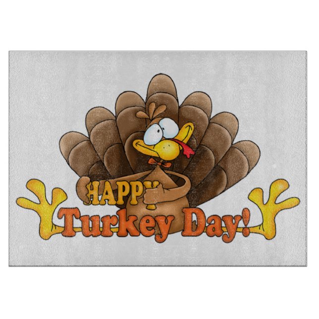 Happy Turkey Day Cutting Board (Front)