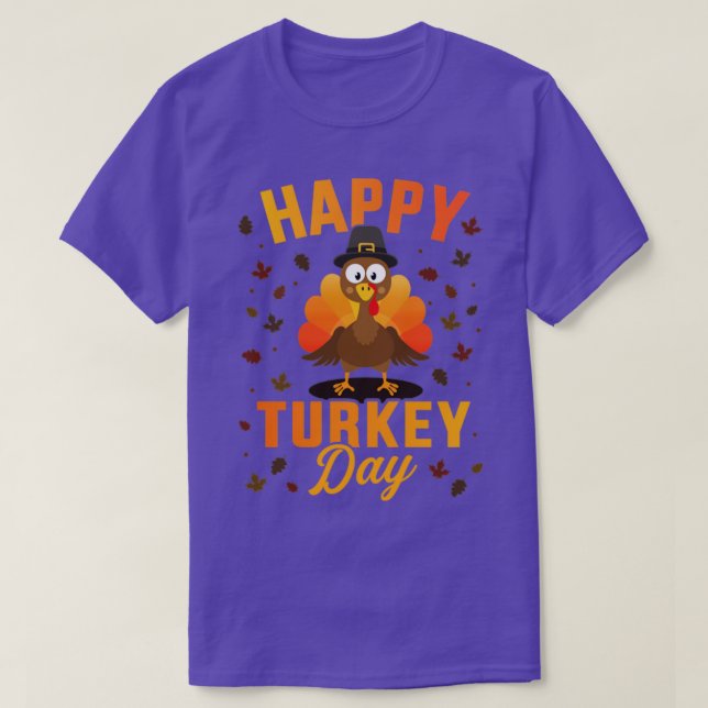 Happy turkey day for thanksgiving holiday season T-Shirt (Design Front)