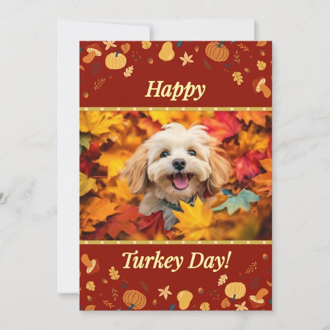 Happy Turkey Day Greetings Card (Front)