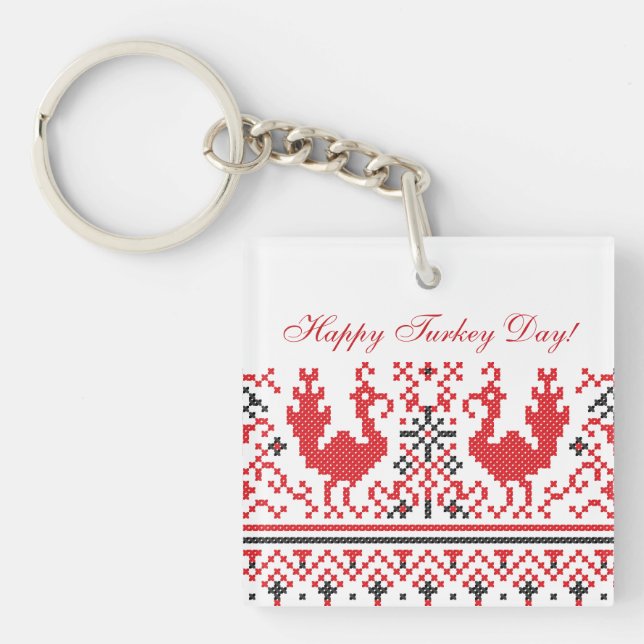 Happy Turkey Day! Key Ring (Front)