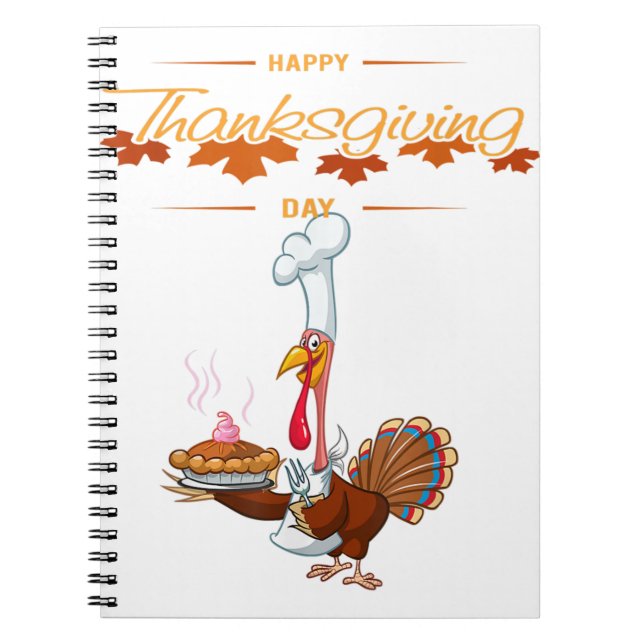 Happy Turkey Day Long Sleeve Funny Thanksgiving Notebook (Front)