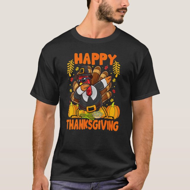 Happy Turkey Day Shirt Cute Little Pilgrim Gift Th (Front)