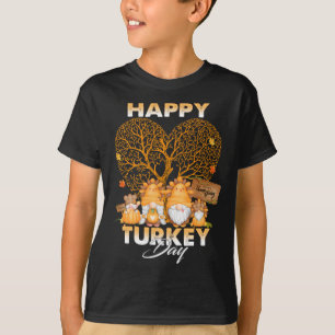 Happy Turkey Day Shirt Thanksgiving Day Gnome Leop